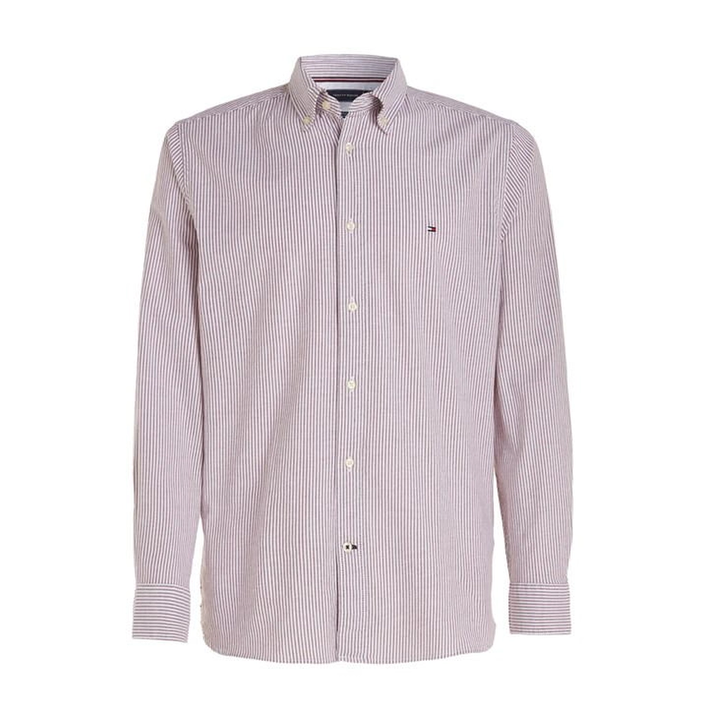 Tommy Hilfiger Core 1985 Flex Oxford Stripe Shirt - Red